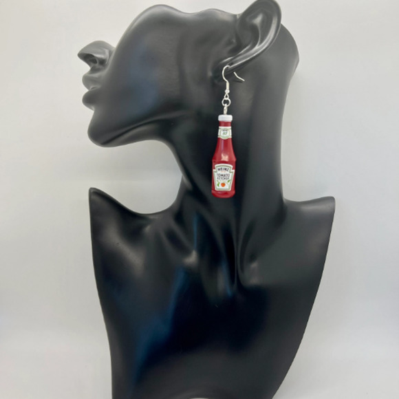 Ketchup, Pickles, Mustard Condiment Earrings - BFF Mini Brands Earrings - Picture 3 of 8